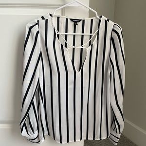 Express Black and white striped blouse
